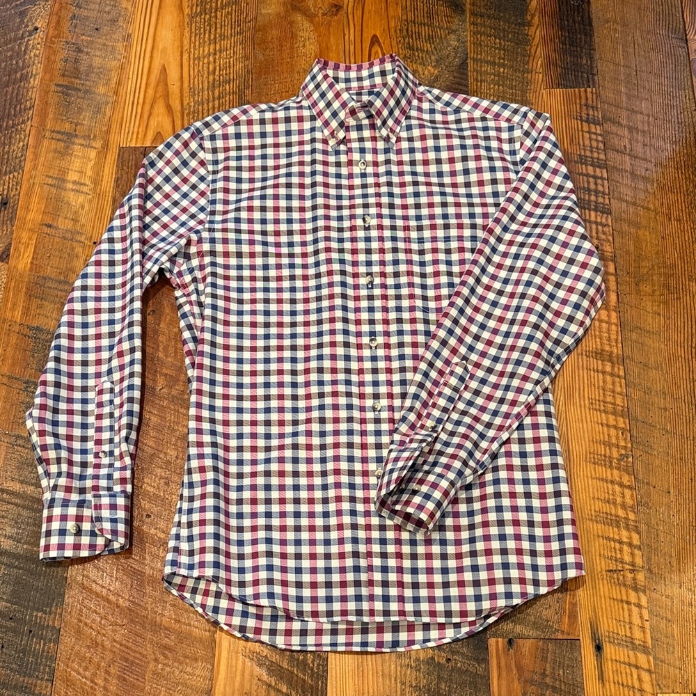 Jos. A. Bank Red and Blue Checkered Button Down Shirt